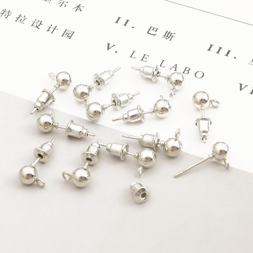 10/50 шт. металлические фурнитура для сережек-гвоздиков, основные стопоры для игл для серег, аксессуары «сделай сам»