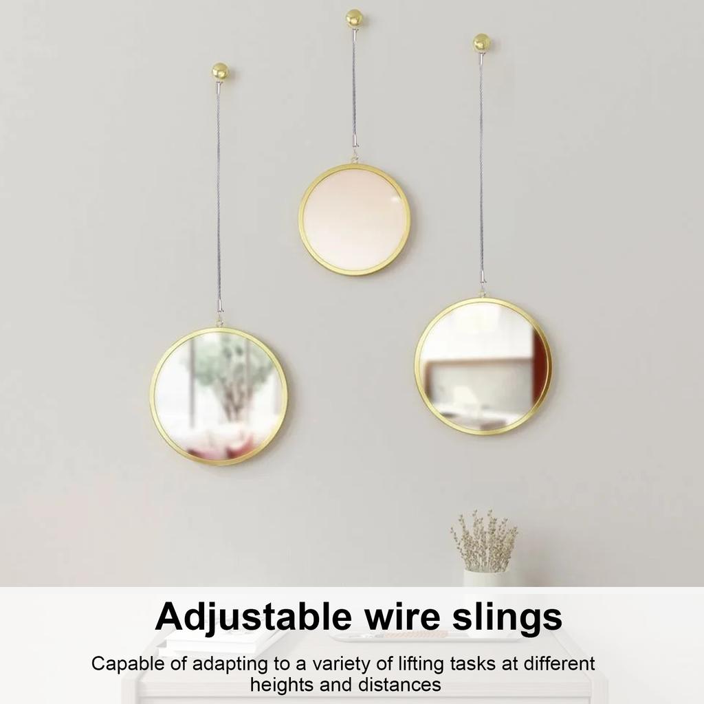 Регулируемая система тросов из нержавеющей стали, простая в установке подвеска из проволочного троса для надежной фиксации белья и подвешивания картин