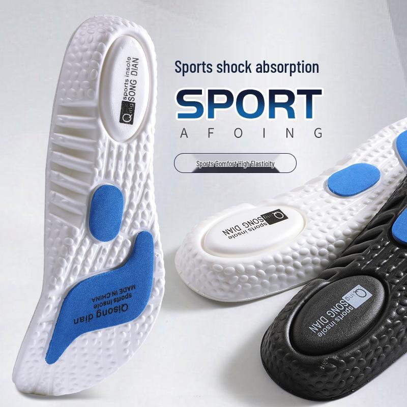 Sports Zoom Insole: High Elasticity, Shock Absorption, Sweat & Odor Control, Comfortable, Soft EVA Popcorn Height Boost.