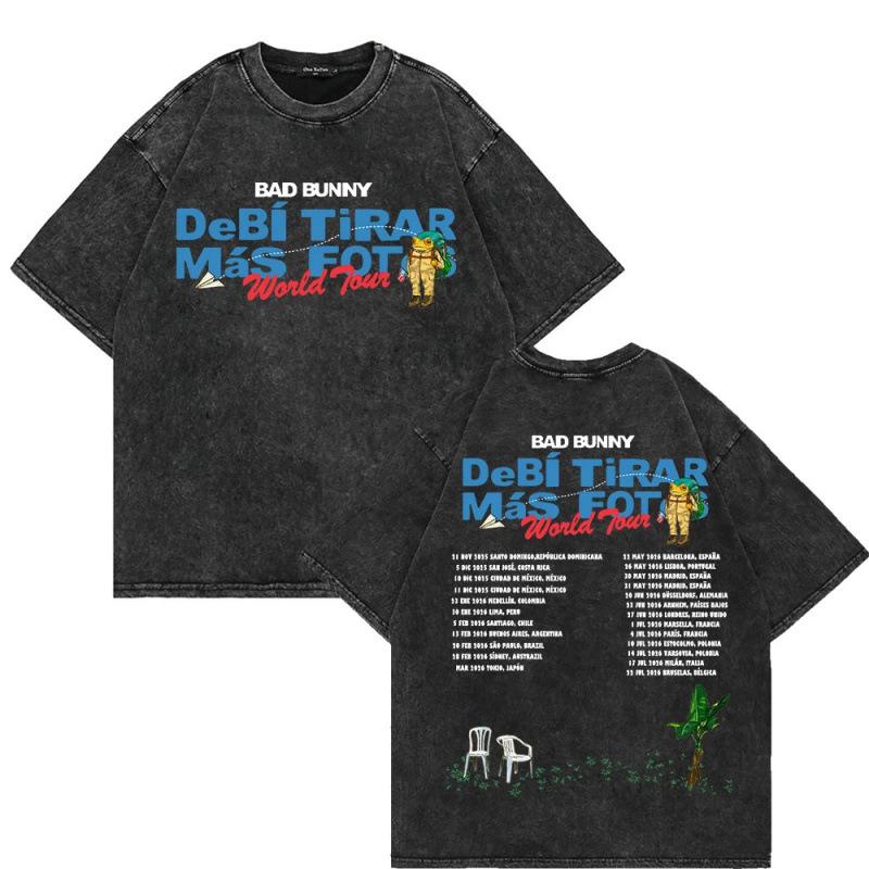 Fashion Personality T-Shirt Bad Bunny Deb í Tirar Más Fotos World Tour 2025