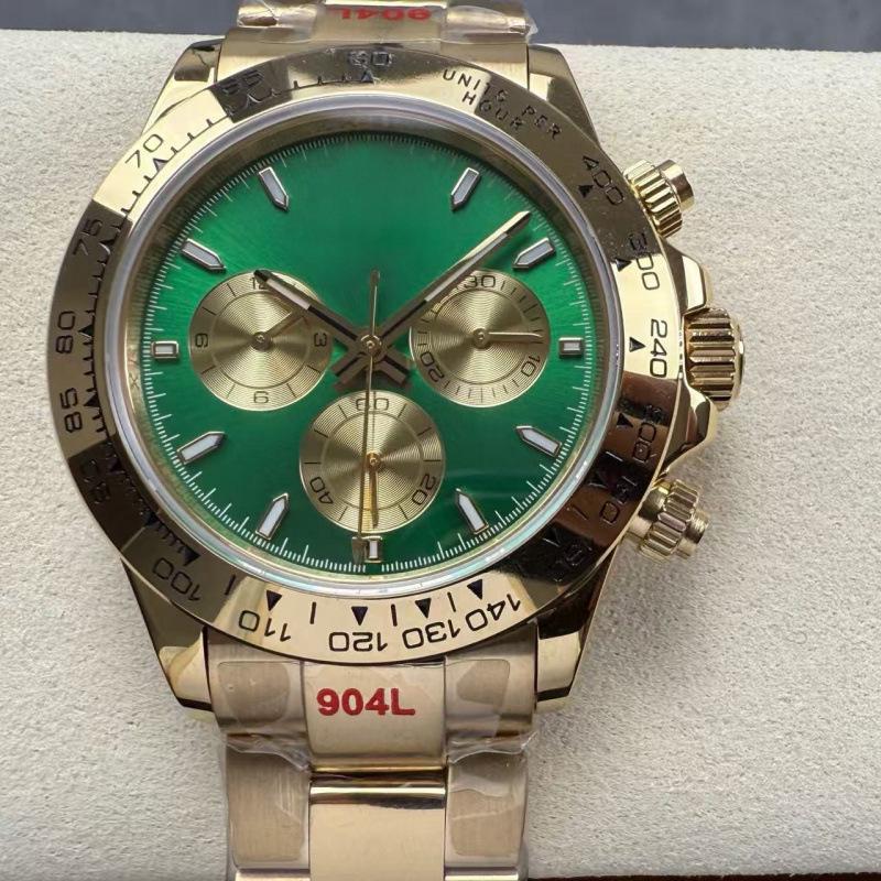 Мужские автоматические механические часы Rolex Daytona 40 мм, многофункциональные, с инкрустацией бриллиантами.