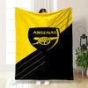 Yellow and Black Arsenal Designed Flannel blanket for bedroom, living room, sofa, and nap