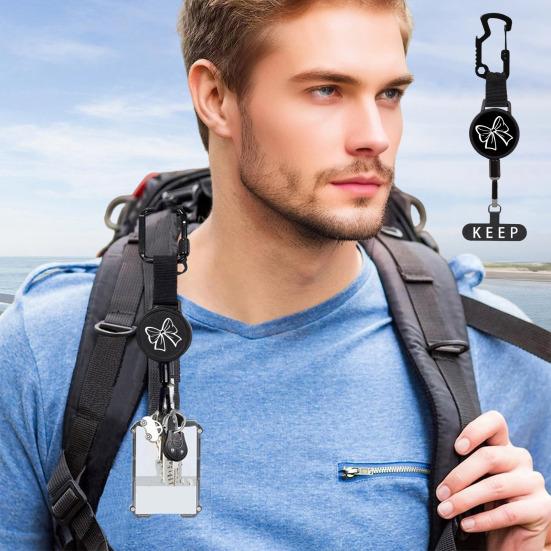 Пряжка для мобильного телефона Выдвижной держатель с шнуром 60 см для быстрого доступа Нержавеющая сталь Противоугонный ремень-зажим Аксессуар для телефона