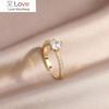 Новое дизайнерское ювелирное изделие из Южной Кореи, простое кольцо с цирконием, 14 карат, элегантное женское регулируемое кольцо с отверстием