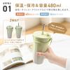 Takeda Corporation [Tumbler with Straw, Insulated, ColdHot] Gradient Green, 9.15 x 9.15 x 19.15 cm, Straw Tumbler, 480ml, GCGR (STT-480GCGR)