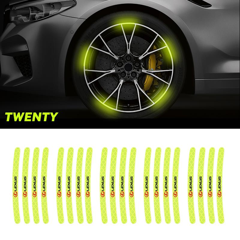 Diamond Grade Reflective Wheel Hub Sticker Decals Decoration For Lexus F SPORT LBX NX RX 350h 450h ES UX 300e GS GX IS LS LX CT