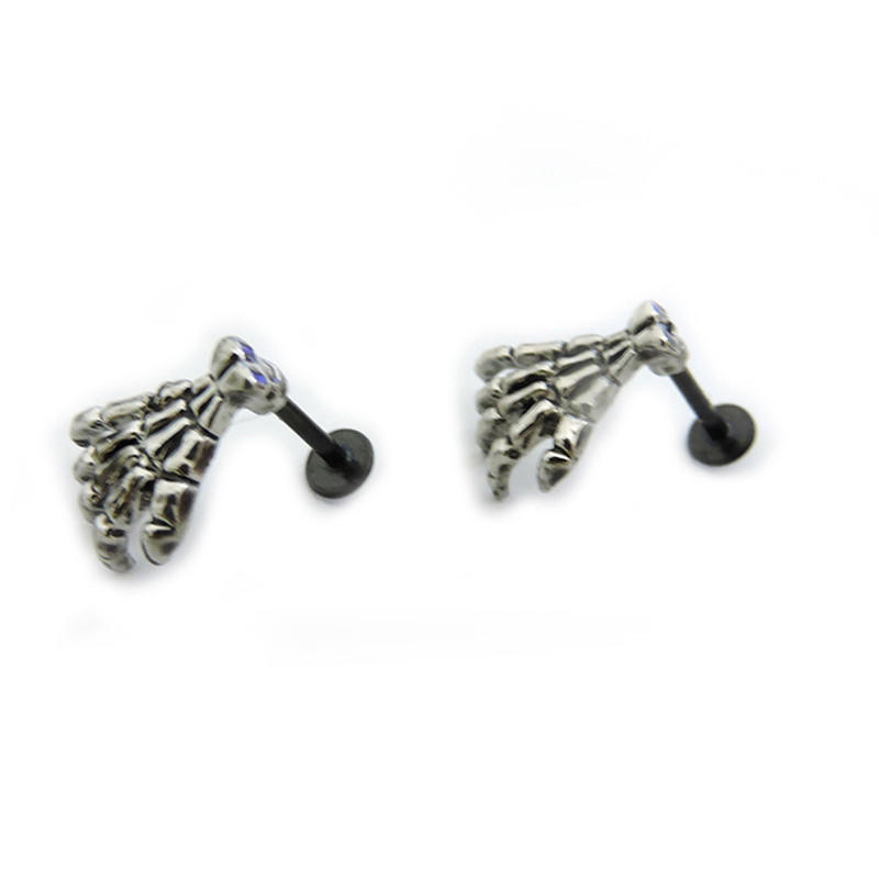 Женщины Череп Рука Пирсинг Губы Ювелирные Изделия Панк Пирсинг Скелет Губы Лабрет