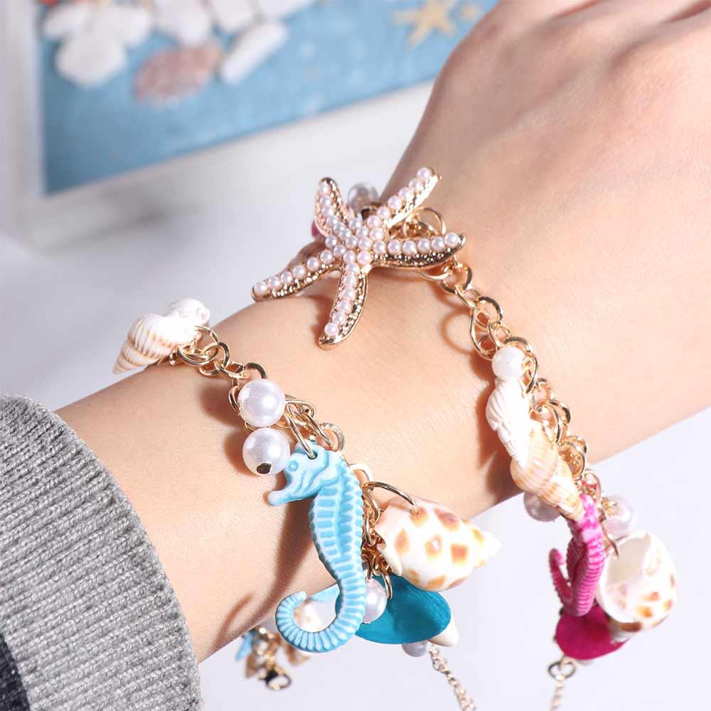 Imitation Pearl Shell Starfish Bracelet Sea Series Natural Conch Beach Bracelets Beach