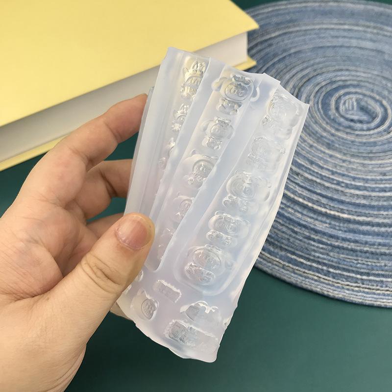 3D Силиконовая форма для рельефа Каваи Мультяшный Лабубу Форма для нейл-арта Дизайн своими руками Маникюрный шаблон Резьба Украшения для нейл-арта Аксессуары