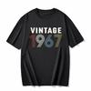 cotton  100% Men's And Women's Birthday Short Sleeve T-Shirt Digital Print 1960-1999 Pattern Congratulating Letter Tee Birthday