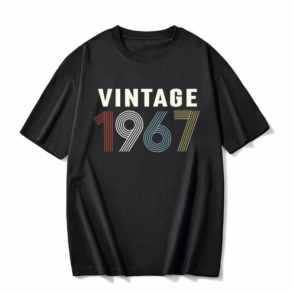 cotton 100% Men's And Women's Birthday Short Sleeve T-Shirt Digital Print 1960-1999 Pattern Congratulating Letter Tee Birthday