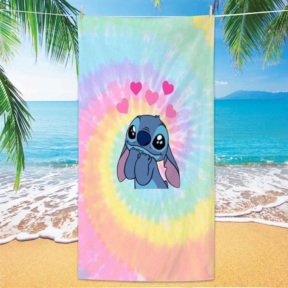 Western Anime Pattern Soft Thick Microfiber Large Towel For Children Beach Swimming