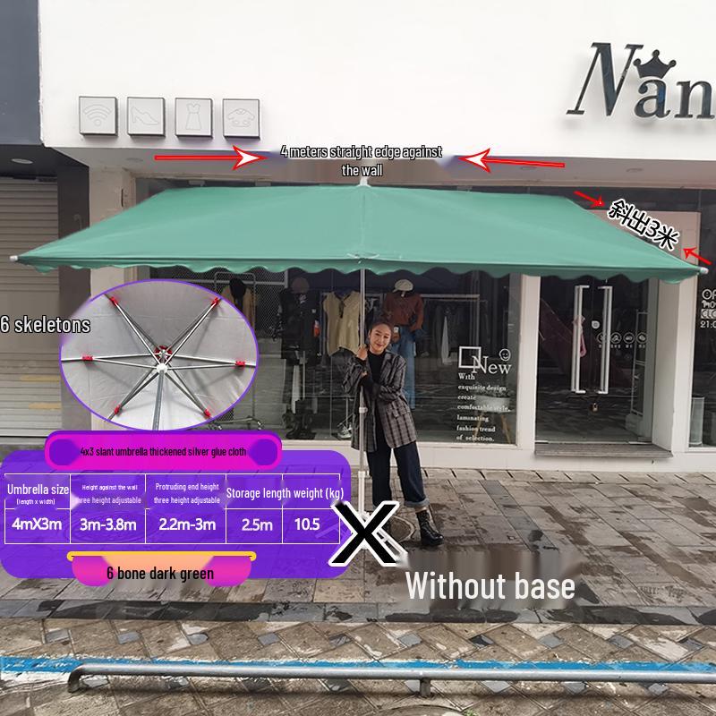 Складной уличный коммерческий солнцезащитный зонт с наклоном и козырьком