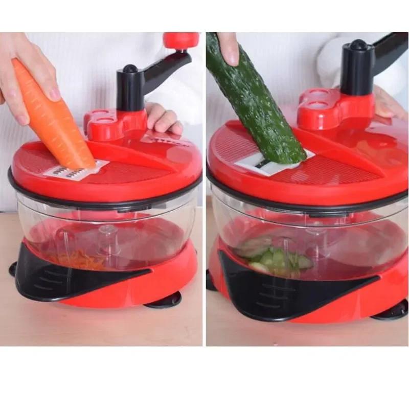 2L Kitchen Accessories Manual Food Processor Blender Potato Crusher Minced Meat Mincer Grinder Hand Vegetable Mixer Cutter