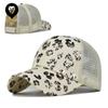 Foreign Trade Golden Leopard Print Cross Ponytail Hat European and American Women Ponytail Hat Sunscreen Visor Ponytail Baseball Cap