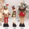 Рождественская кукла-украшение с телескопической ногой, плюшевая кукла, игрушка, плюшевый Санта, снеговик, олень, Рождество