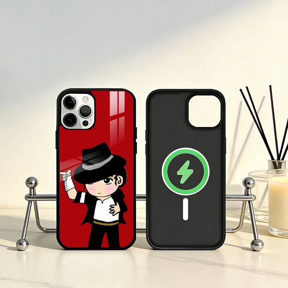 Милый мультяшный чехол для телефона Майкл Джексон (M-Michael J-Jackson) для iPhone 17, 16, 15, 14, 13, 12, 11 Plus, Pro Max, магнитный, для беспроводной зарядки MagSafe
