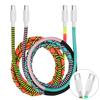URIZONS [Set of 2] Colorful Nylon Braided USB C To USB C Type-C Fast Charging Data Cable - Compatible with Smartphones and Laptops with Type-C Ports,