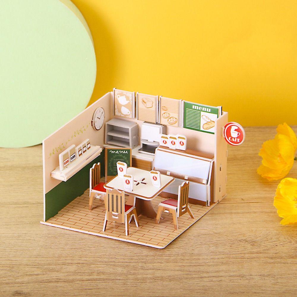 3D модель дома, игрушки-головоломки, модель игрушки, модель комнаты, игрушки для рукоделия, 3D комната, картон, подарок на день рождения