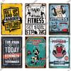 Mfoever Tin Sign Decor Gym Vintage Tin Signs Plaque Metal Plates Retro Posters Work Out Wall Art Decorative for Home Man Cave Gym Room