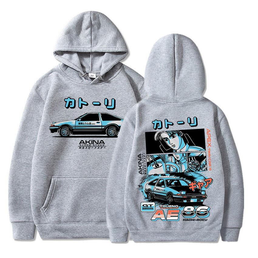 AE86 Толстовка с автопринтом. Унисекс с капюшоном с принтом из фильма. Модная индивидуальная унисекс с длинным рукавом. Осень-зима. Уличная толстовка с капюшоном унисекс.
