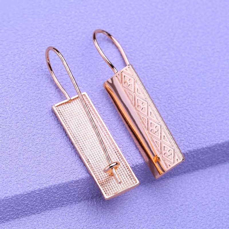 MINTHA Clip Earrings Trendy Rose Gold Color Wedding Daily Fashion Jewelry Long Earrings For Women Bridal Earrings