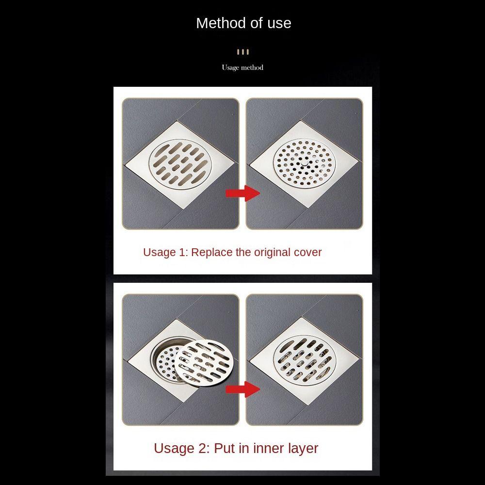 Stainless Steel Floor Drain Net Cover with Handle Hair Filter Durable Drain Cover