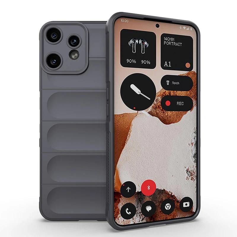 Ударопрочный Мягкий Чехол-Броня из Силикона для Nothing Phone 3 Pro 2a 3a 2 CMF Phone 1 с AirBag Защитный Чехол