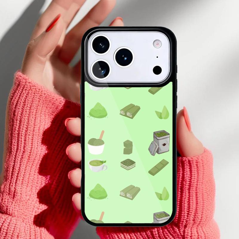Летний чехол для телефона с рисунком мороженого из зеленого чая для iPhone 17 Air 16e 15 14 13 Pro Max Задняя крышка для 12 11 Pro Coque