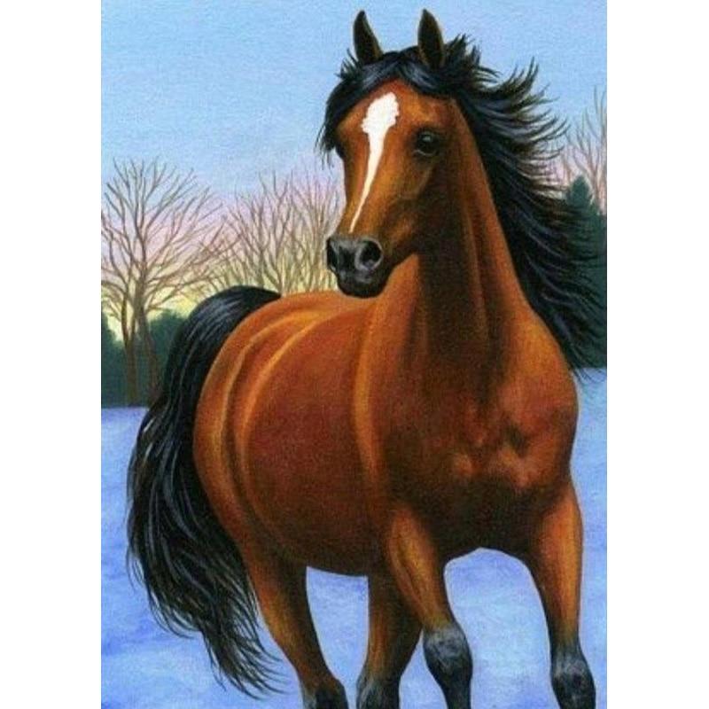 Новый 5D DIY пейзаж алмазная живопись Лошадь Алмазная вышивка животное вышивка крестиком полная круглая дрель домашний декор ручной подарок