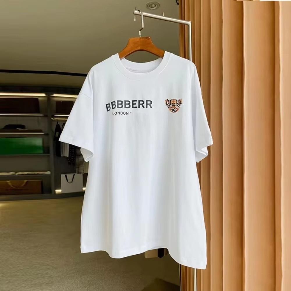 2025 100_ Cotton Simple Fashion Trend Print Breathable Casual Short Sleeve T-shirt Breathable Men's and Women's T-shirts