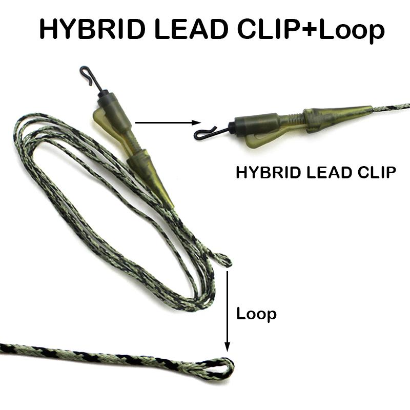 2x леска для ловли карпа, 100 см/45 фунтов, гибридный зажим QC, поводок Leadcore, камуфляжный зеленый/коричневый карповые снасти для волос, терминалы, аксессуары для снастей