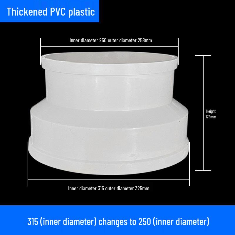Air System Duct Fan Adapter: Large to Small Soft PVC Connection, 100 to 75