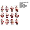 12 Pcs Wooden Santa Claus Ornaments Christmas Tree Hanging Cartoon Santa Claus Decoration for Xmas Tree Party Decor