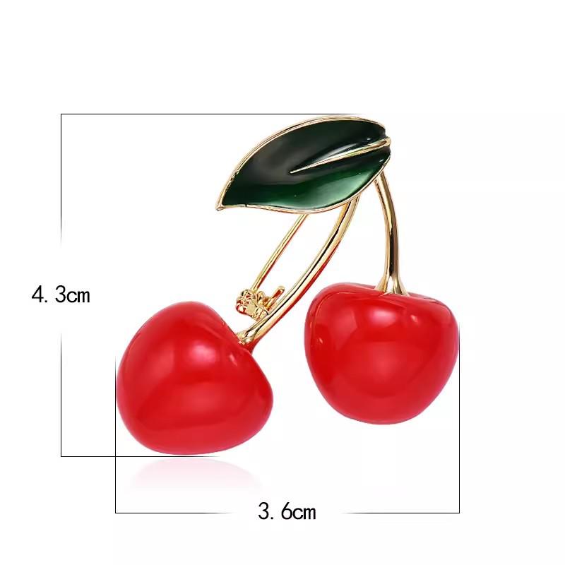 Роскошная брошь «Красная вишня» для женщин: Элегантная брошь для свитера, пальто и блейзера