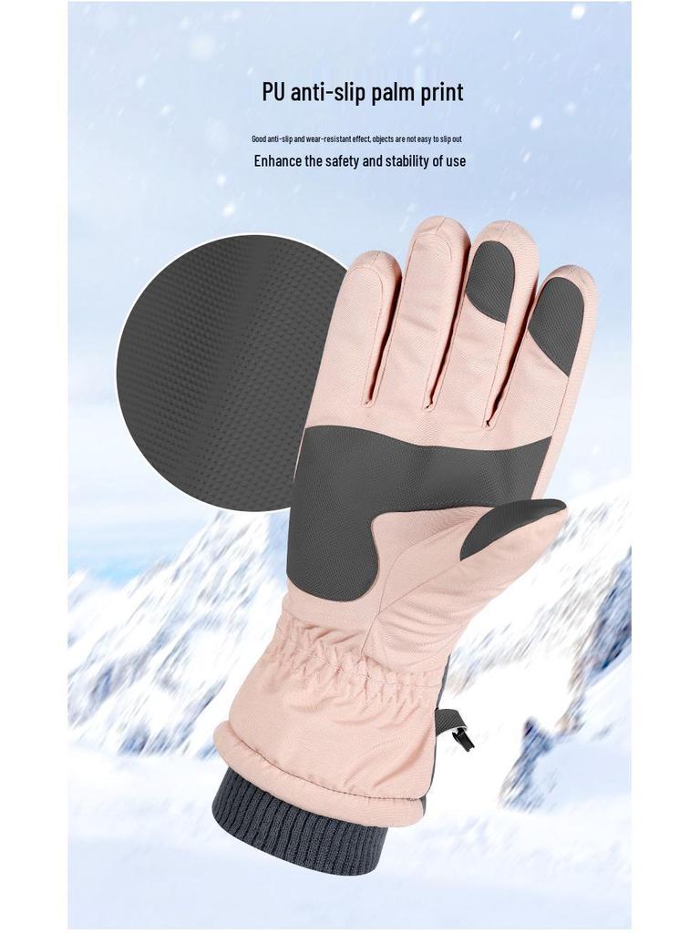 Зимние лыжные перчатки с сенсорным экраном - Ветрозащитные, Морозостойкие, Плюс бархат для мужчин и женщин