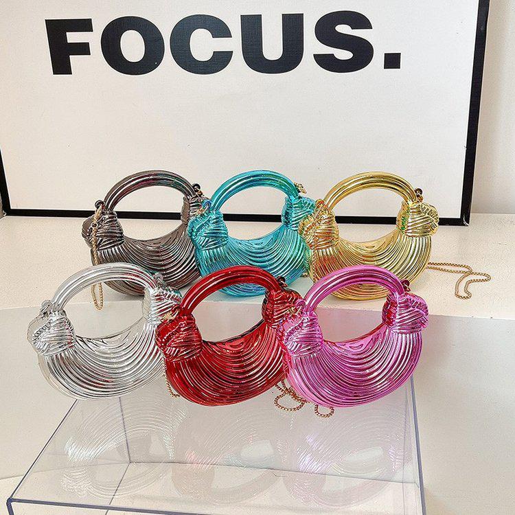 Korean Style Trendy 2025 Acrylic Woven Women's Crossbody and Shoulder Evening Bag