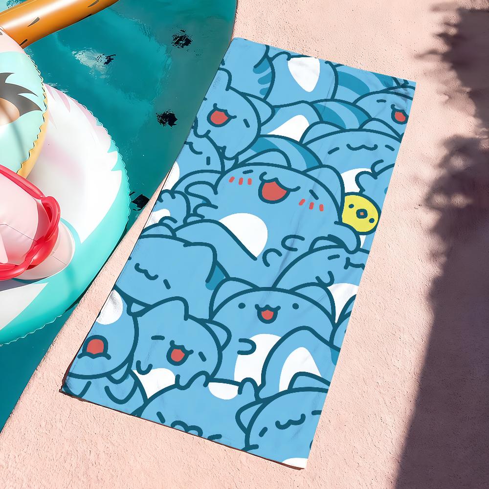 blue cartoon Cute B-Bugcat Capoo Cartoon Towel Quick Dry Soft Yoga Swimming Fitness Mountain Climbing Large Beach Towels