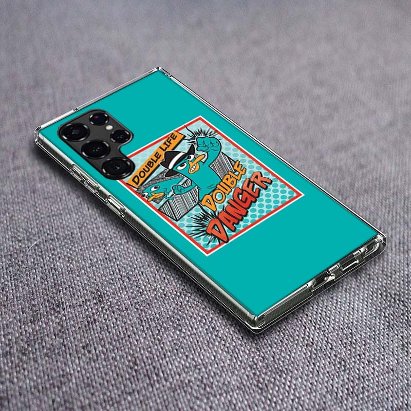 Мультяшный утконос Перри Чехол для телефона Samsung Galaxy S24 S23 S21 S20 FE S22 S26 Ultra S25 Edge S10 Plus Прозрачный ТПУ Чехол