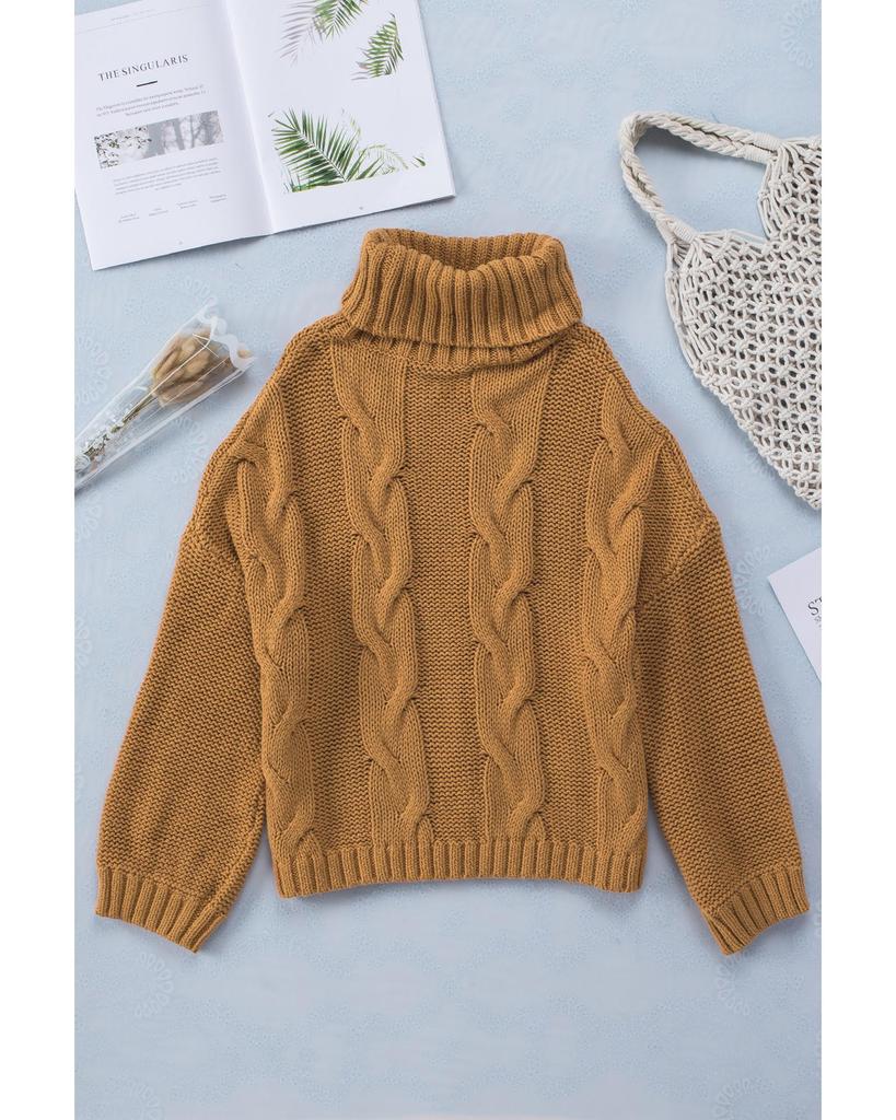 Azura Exchange Водолазка ручной вязки с косами