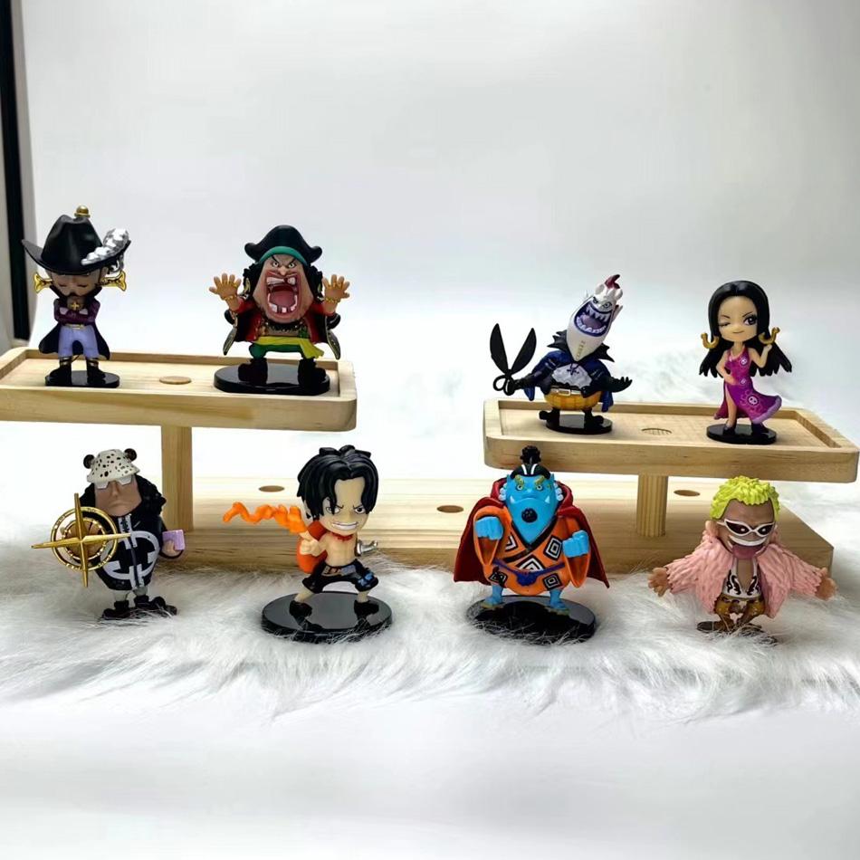 Анимация One Piece 8шт Фигурки Миниатюрные Фигурки Игрушки Очаровательные Луффи Ока Ситибукай Эйс Боа Хэнкок Джинбе Коллекционные Игрушки Полный Комплект