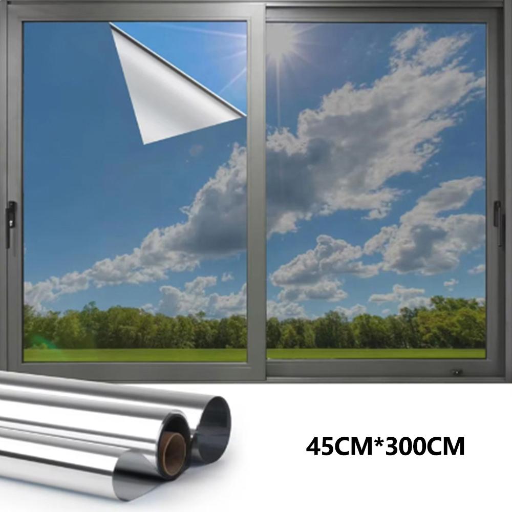 45x300cm Window Privacy Film Office Home Balcony One Way UV Blocking Static Cling Glass Film