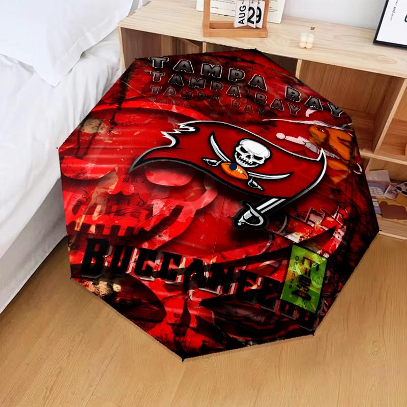 Зонт с логотипом Tampa Bay Buccaneers Складной зонт, автоматический зонт 8 спиц для путешествий, кемпинга Подарок на Хэллоуин, Рождество
