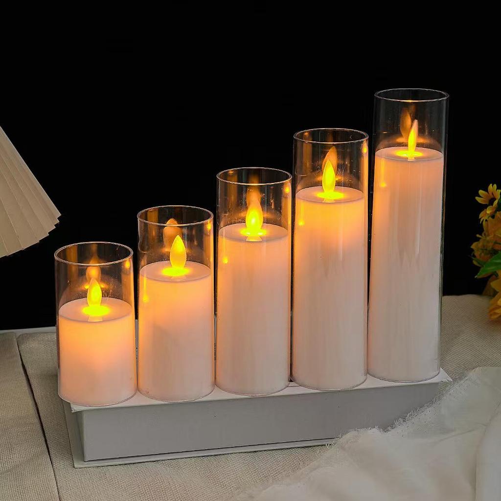 Acrylic LED Candle Atmosphere Light with Remote - Ideal for Romantic Birthday and Party Decorations.