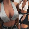 (Kung Pao Chicken)Women Bandage Sexy Solid Color Bralette Bustier Crop Top Sheer Unpadded Bra