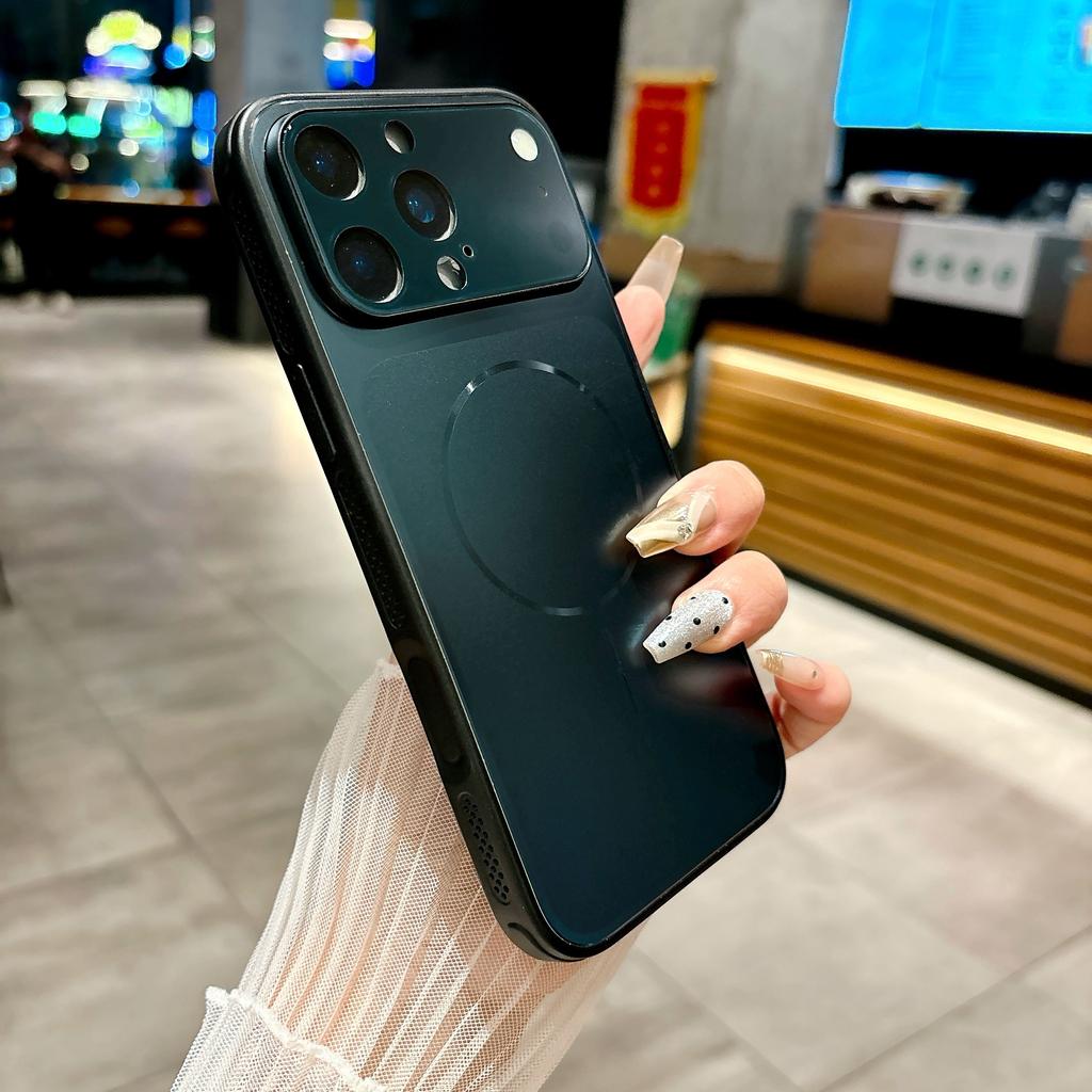 Роскошный матовый чехол-защита для линз из стекла Для iPhone 17 Air 16 15 14 13 Pro Max Plus Для Magsafe Магнитный Ударопрочный Жесткий ПК Чехол