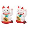 Машущая рука Lucky Cat на солнечной батарее, светочувствительная вращающаяся основа, приносящая богатство и удачу, 5 дюймов