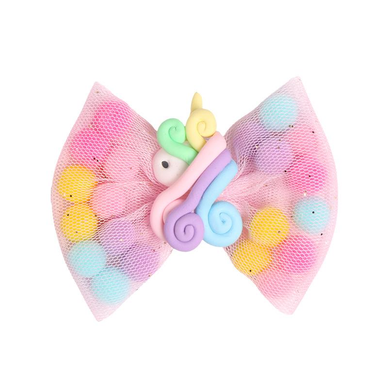 New Lace Bow Hairpins Girls Kawaii Unicorn Lollipop Hair Clips Princess Sweet Barrettes Kids Hair Accessories Girls Gifts