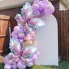 4 шт. фиолетовых воздушных шара из фольги в виде бабочек, для девочек, дня рождения, детского душа, свадьбы, предложения, вечеринки, украшения
