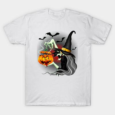 Футболка женская ведьма с Джеком Олэнтерном и летучими мышами Harajuku Print Kawaii футболка летняя женская футболка с коротким рукавом топ футболка